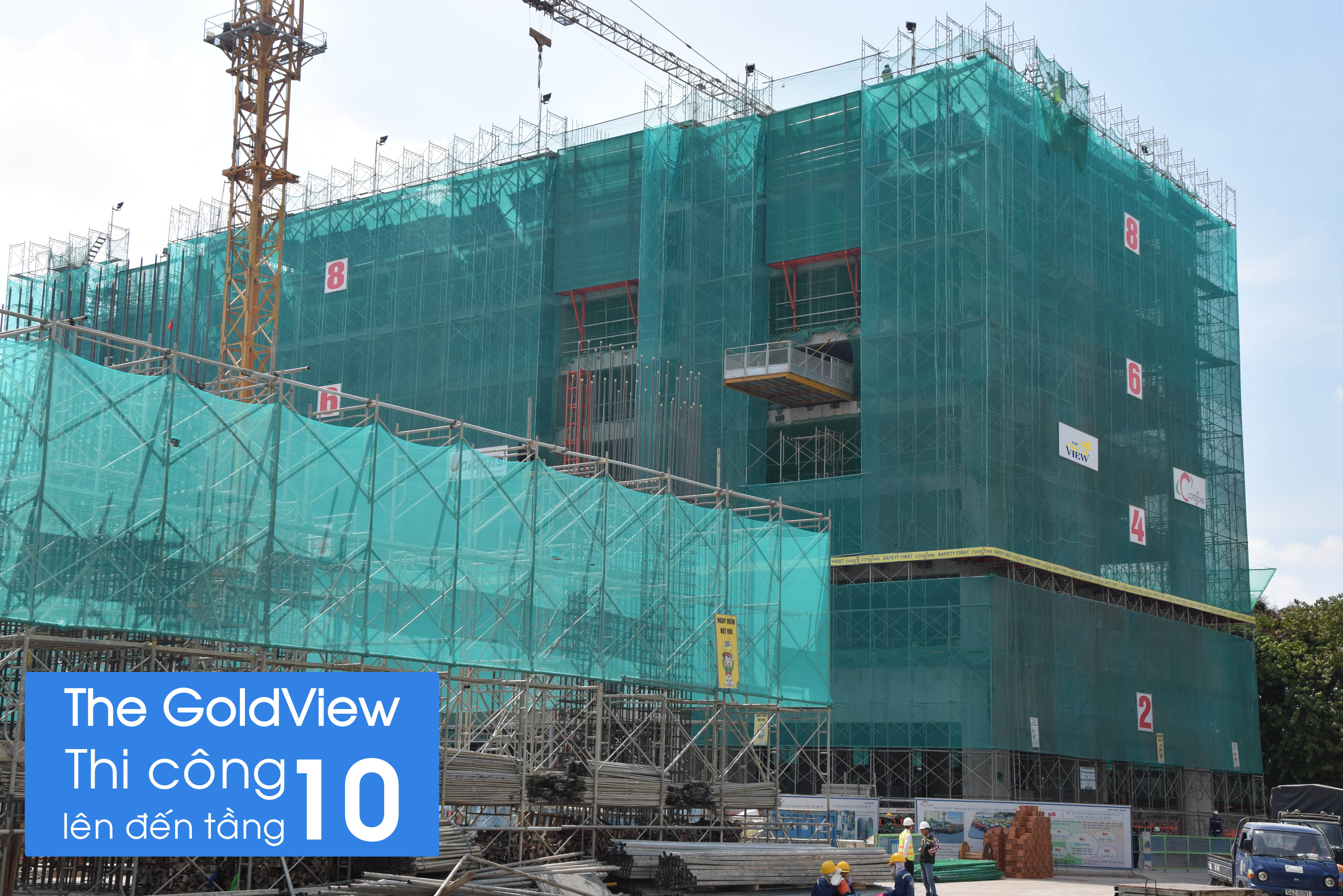 Hình thực tế tại công trường The GoldView đầu tháng 5.2016