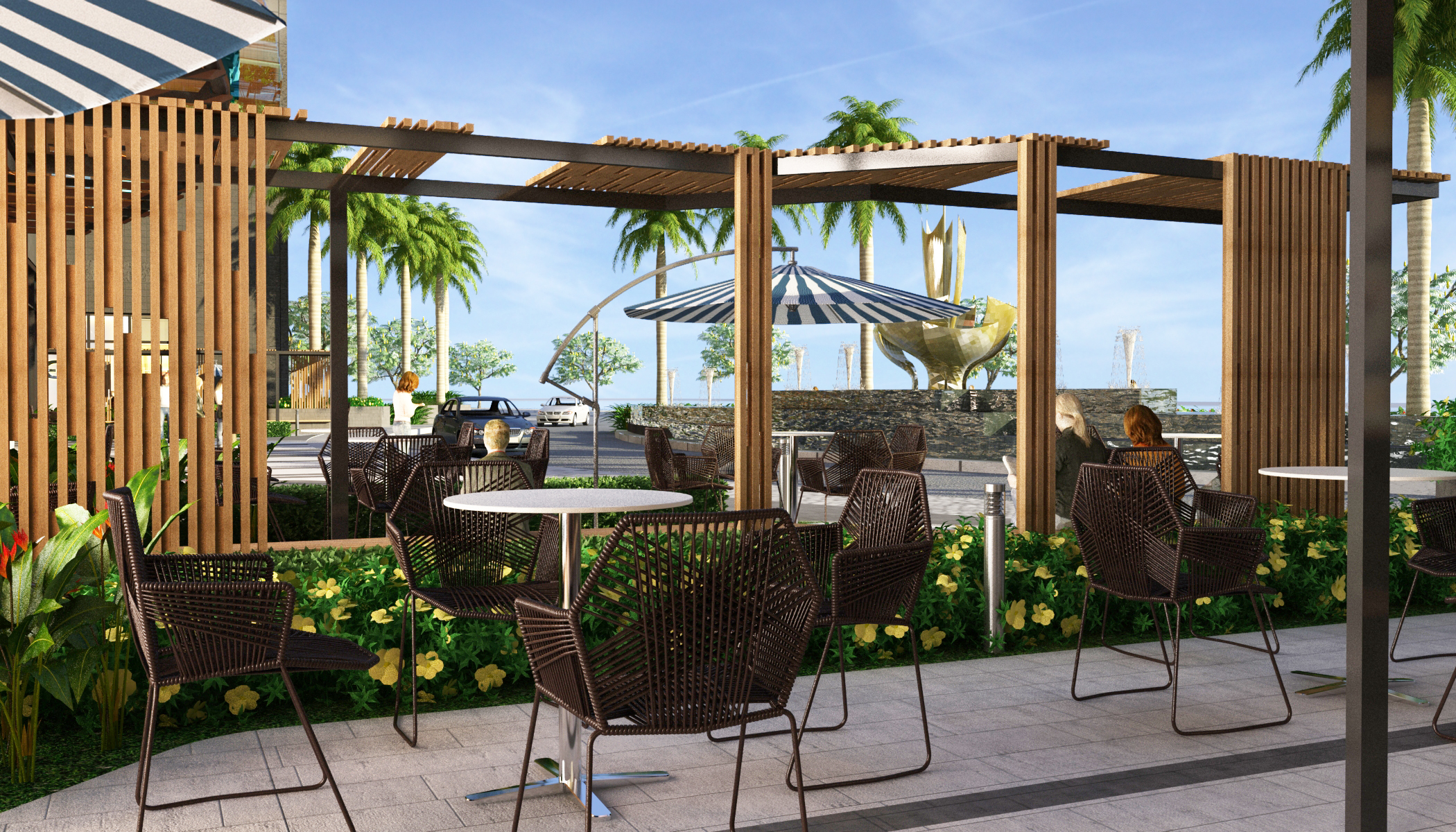 Khu cafe trung tâm thương mại