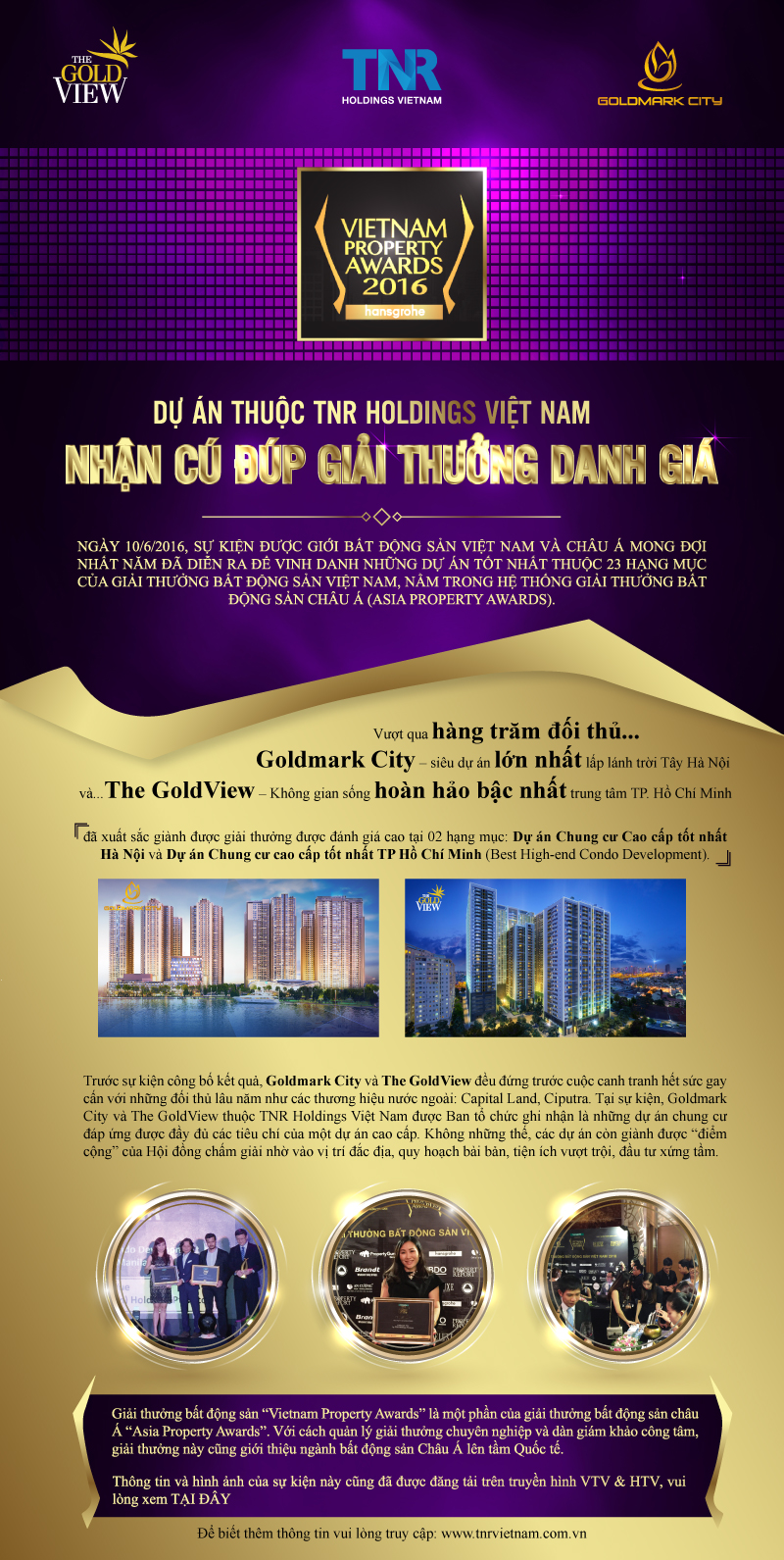 The GoldView được vinh danh là Dự án chung cư cao cấp tốt nhất Hồ Chí Minh